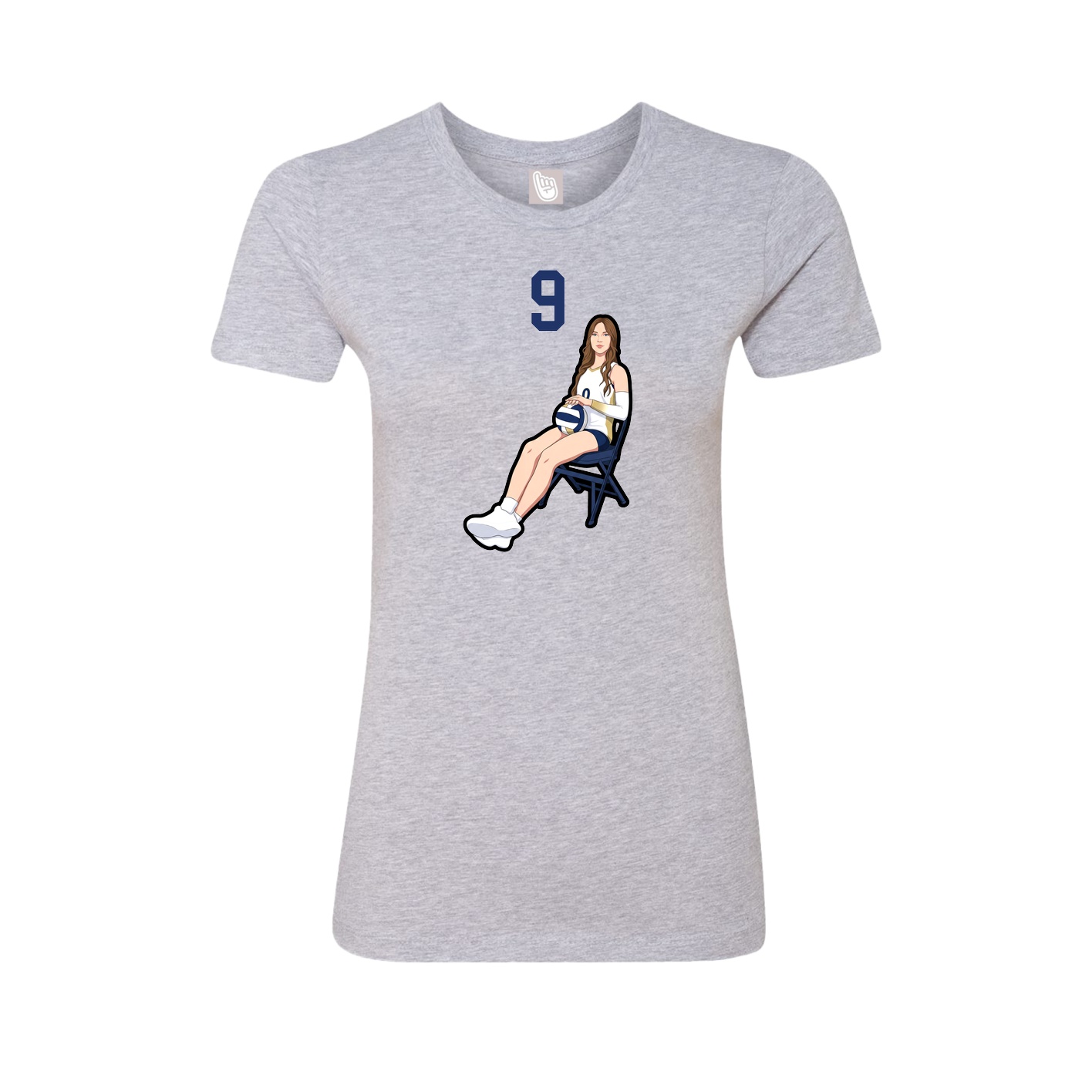 Womens Tee — Number Top in Grey