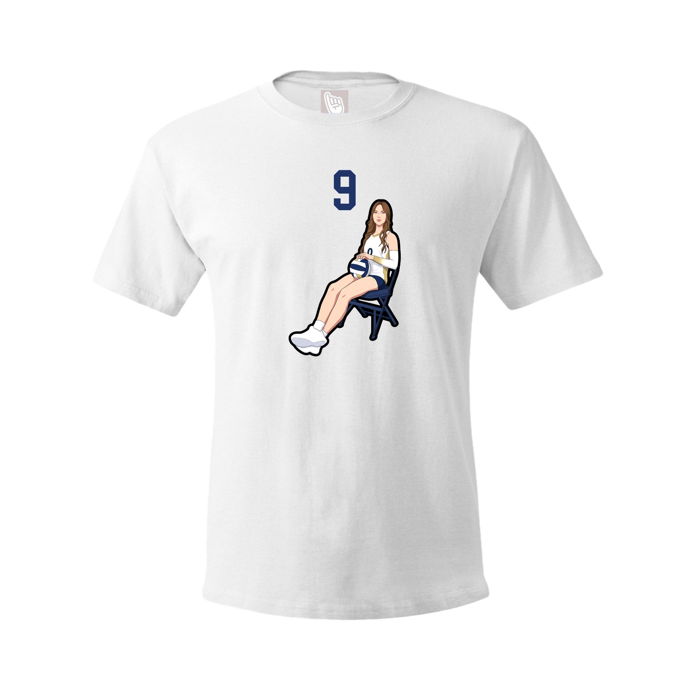 Youth Tee — Number Top in White