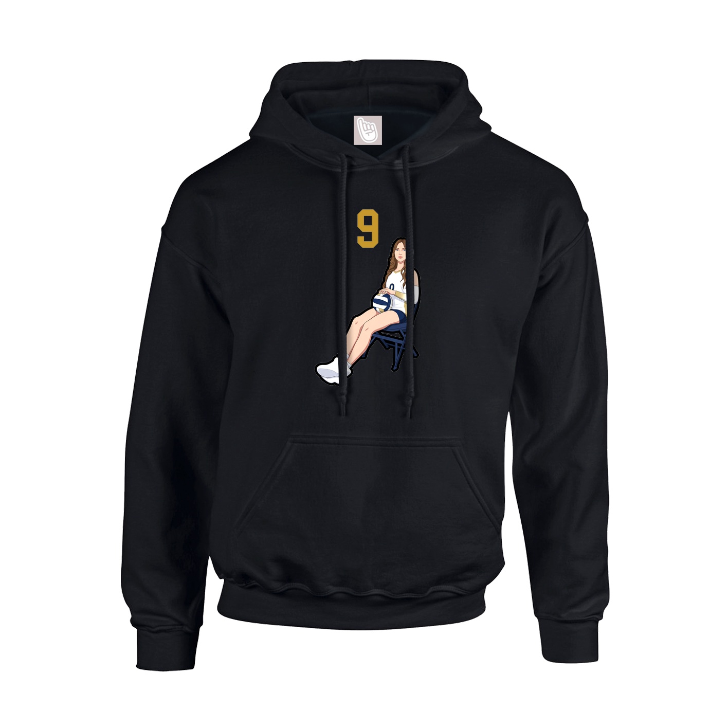 Youth Hoodie — Number Top in Black