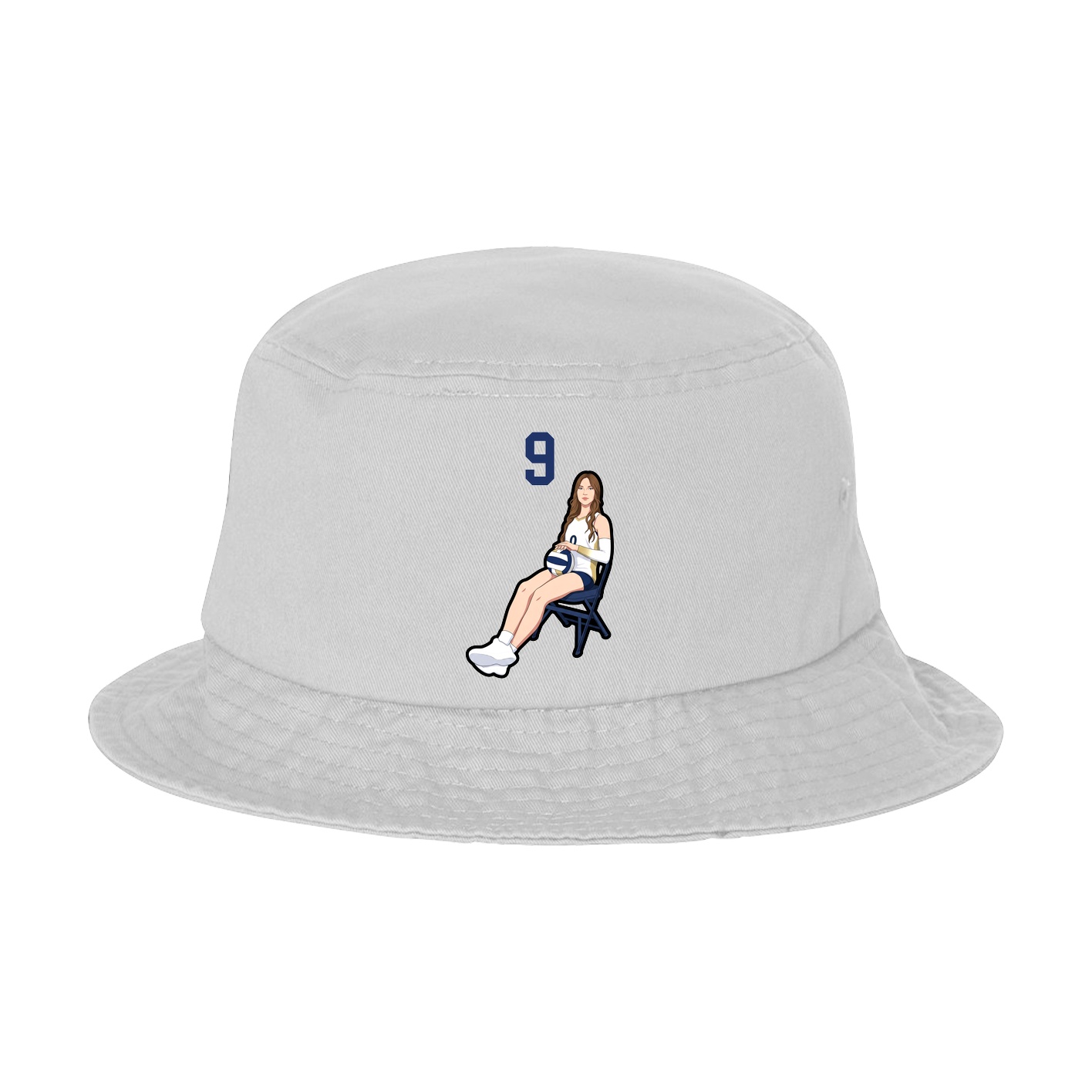 Bucket Cap — Number Top in White