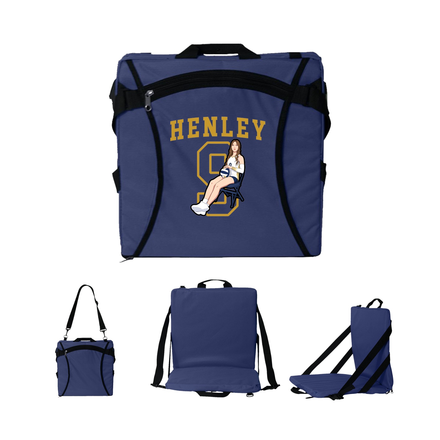 Folding Stadium Seat — Shirsey in Navy