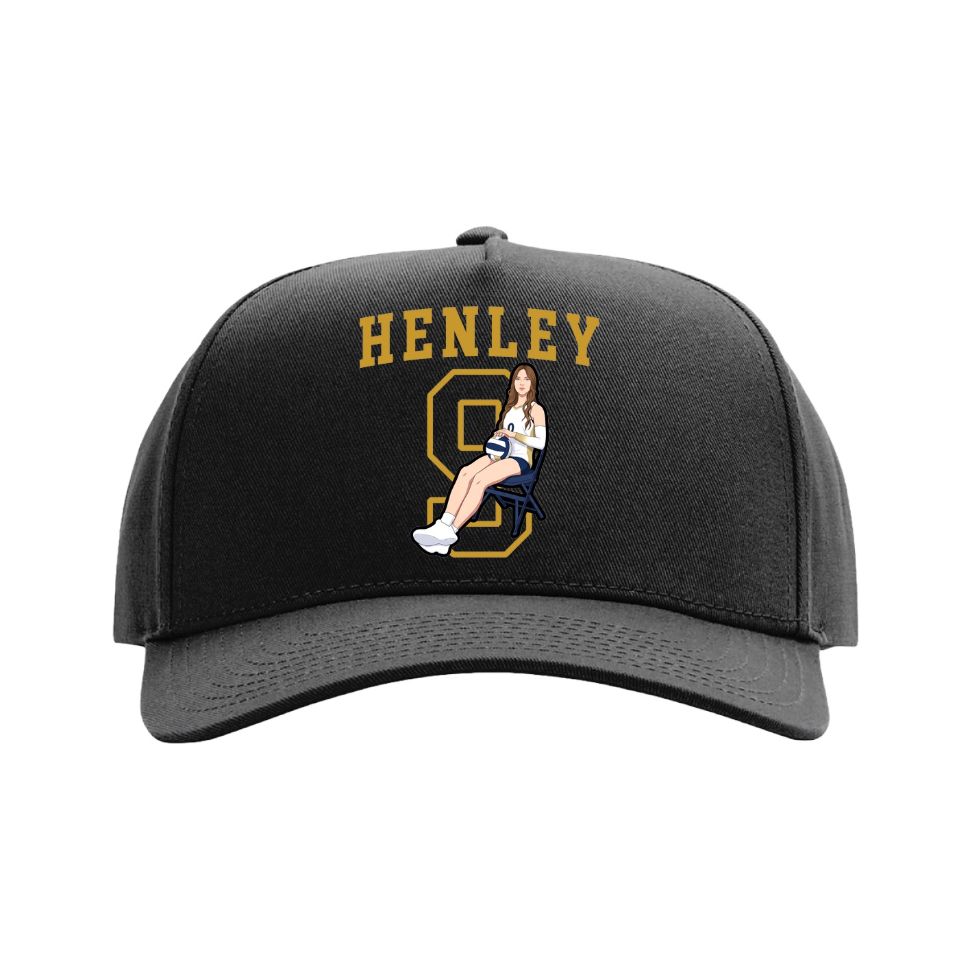 Full Fabric Five-Panel Champ Cap — Shirsey in Black
