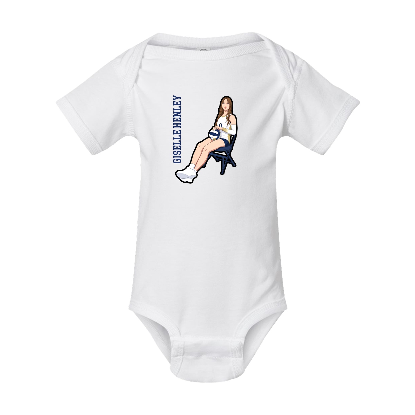 Baby Onesie — Name Vertical in White