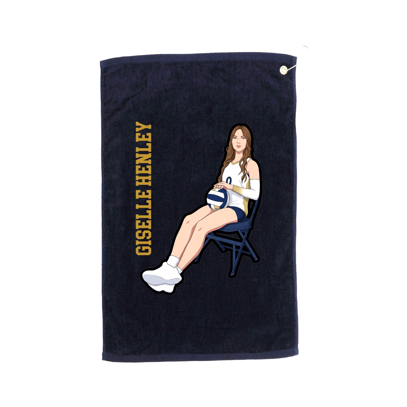Golf Towel — Name Vertical in Navy