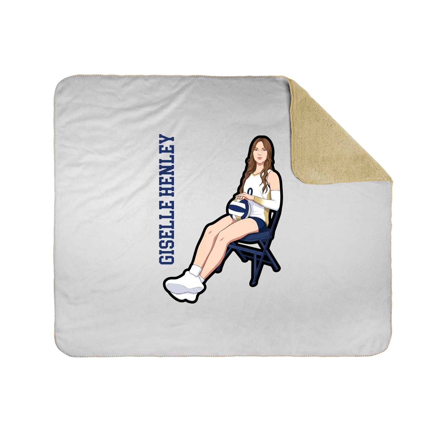 Throw Blanket — Name Vertical in White