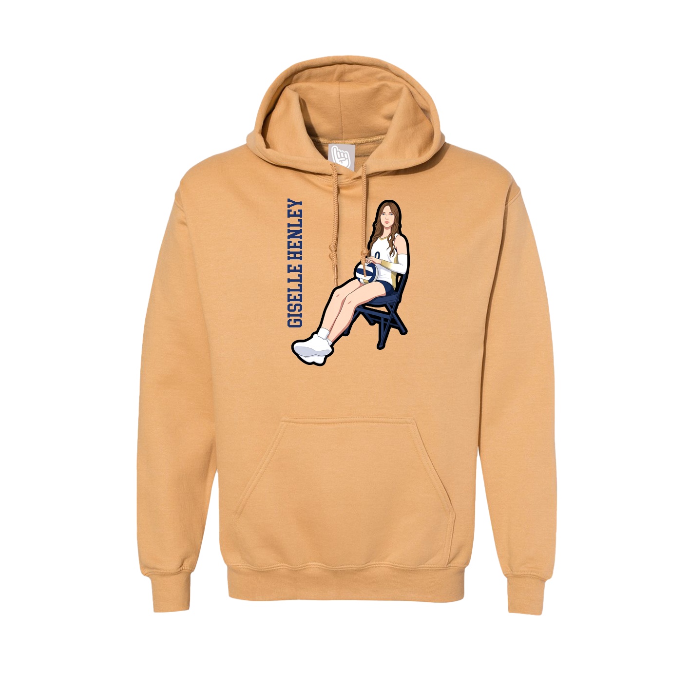 Hoodie — Name Vertical in Vegas Gold