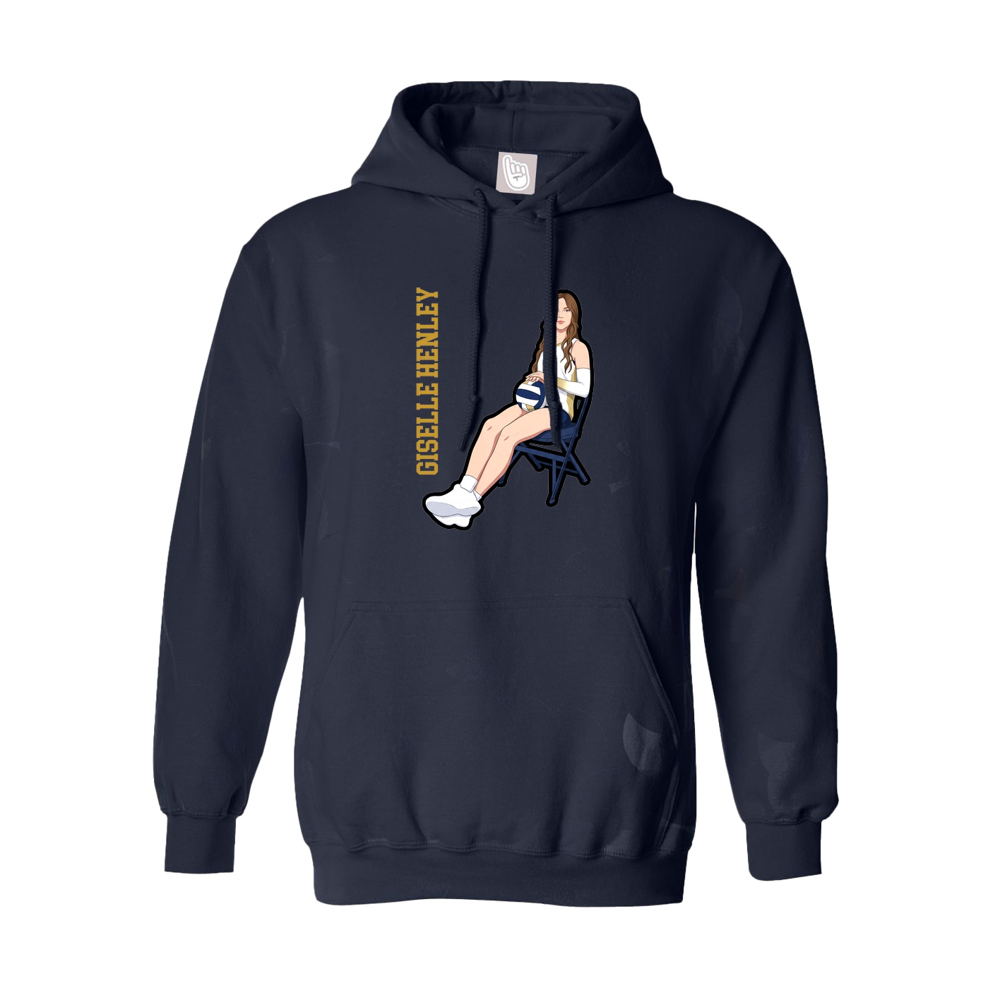 Youth Hoodie — Name Vertical in Navy