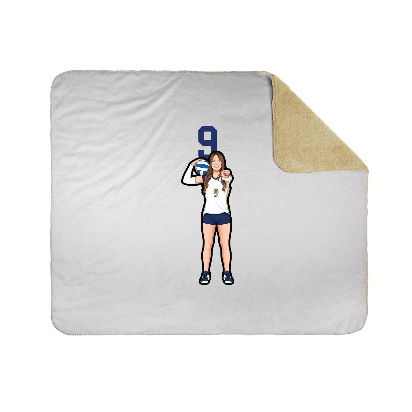 Throw Blanket — Number Top in White
