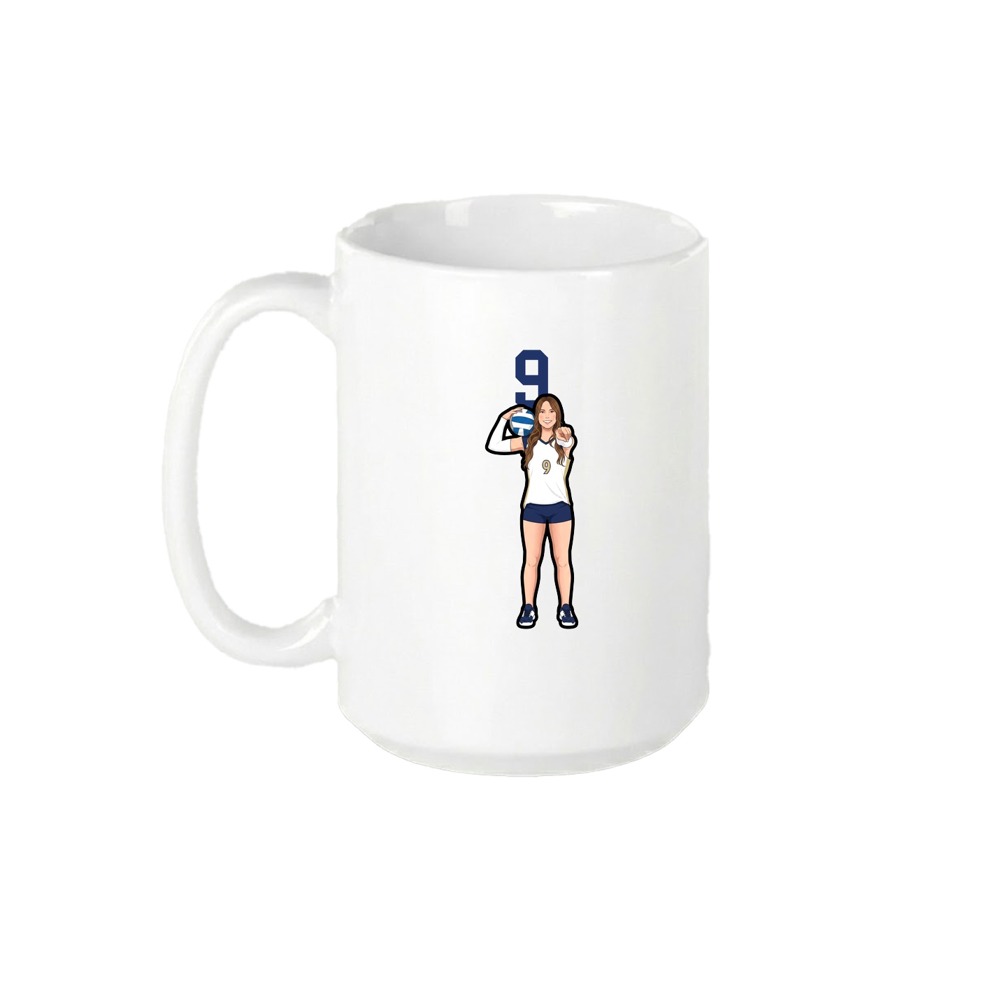 15oz Coffee Mug — Number Top in White