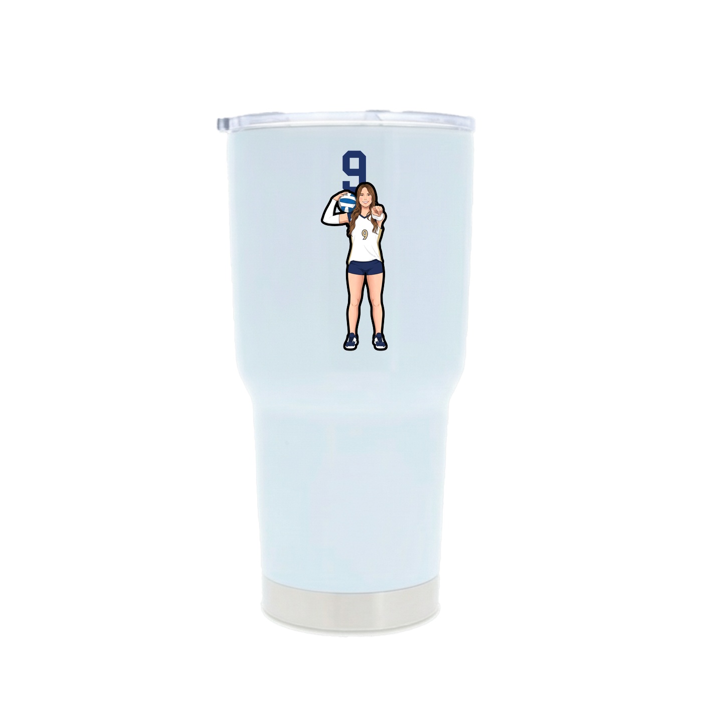 30oz Stainless Steel Tumbler — Number Top in White
