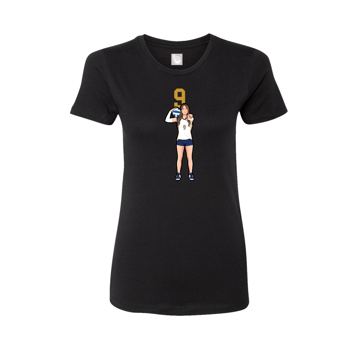 Womens Tee — Number Top in Black