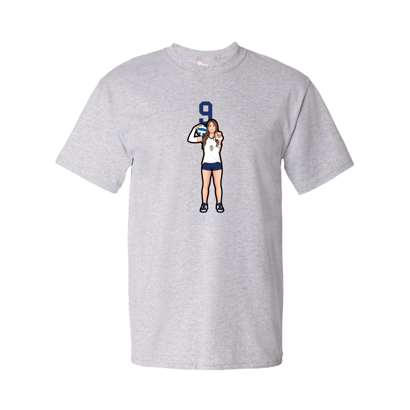 Youth Tee — Number Top in Grey