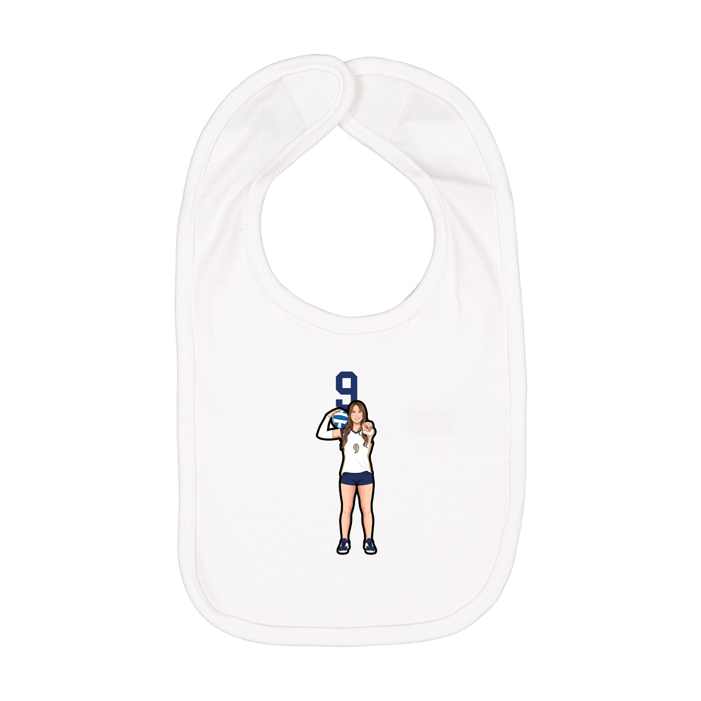 Infant Bib — Number Top in White