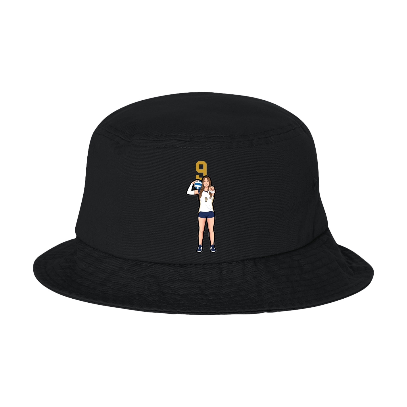 Bucket Cap — Number Top in Black
