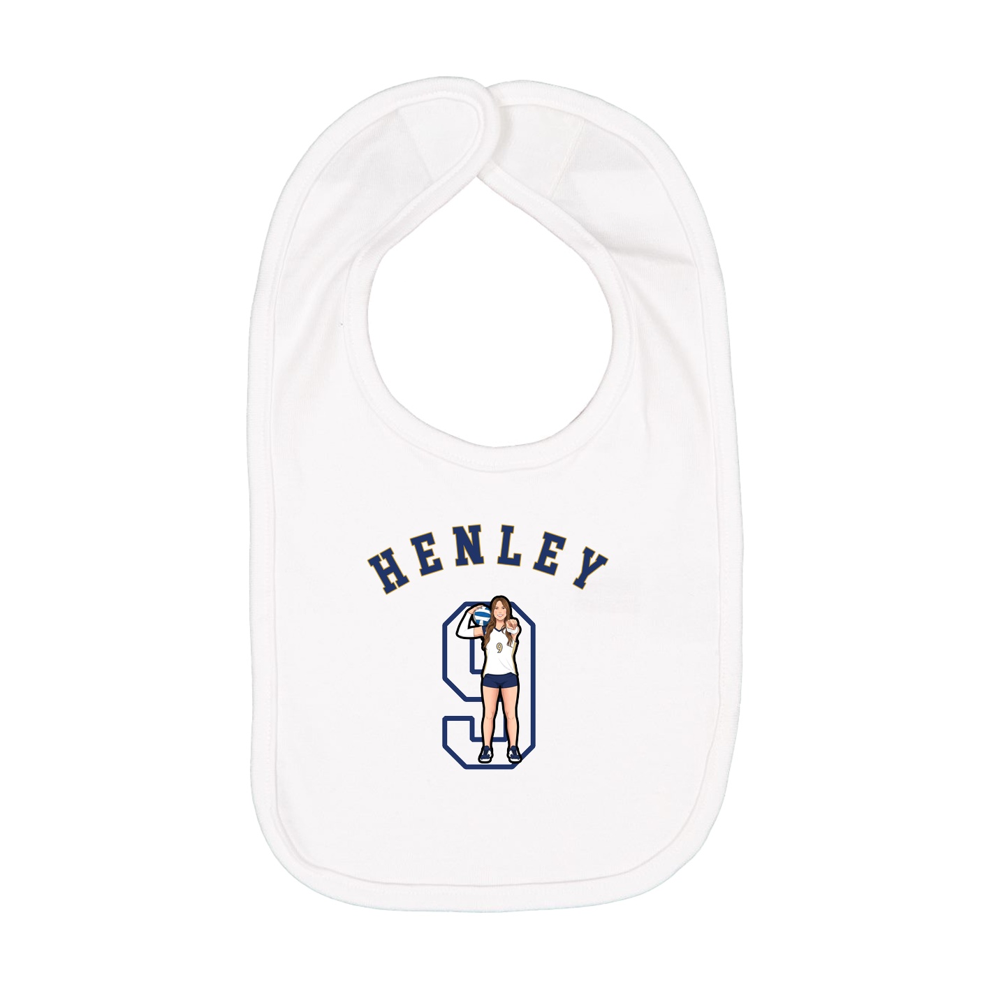 Infant Bib — Shirsey Arch in White