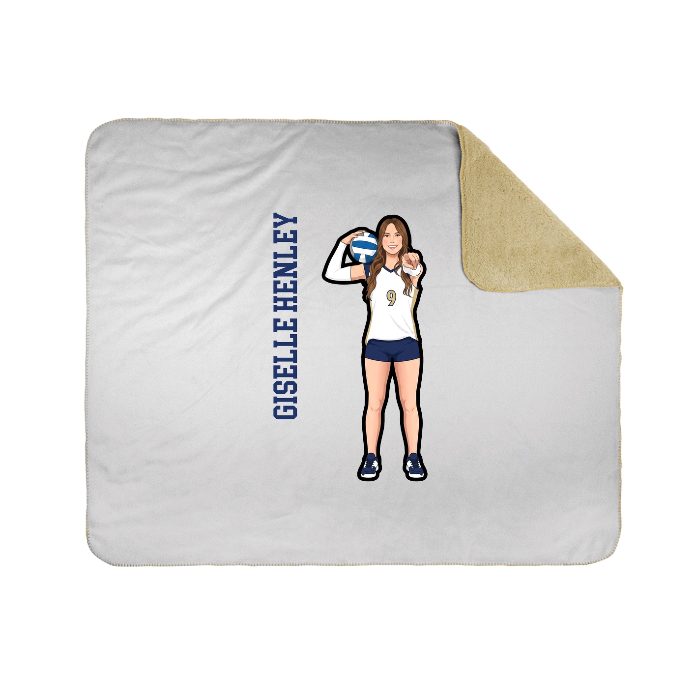 Throw Blanket — Name Vertical in White