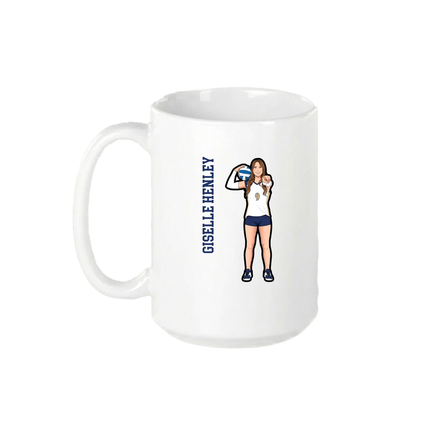 15oz Coffee Mug — Name Vertical in White