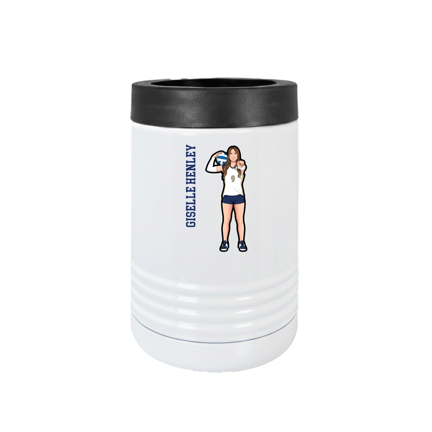 Beverage Holder — Name Vertical in White