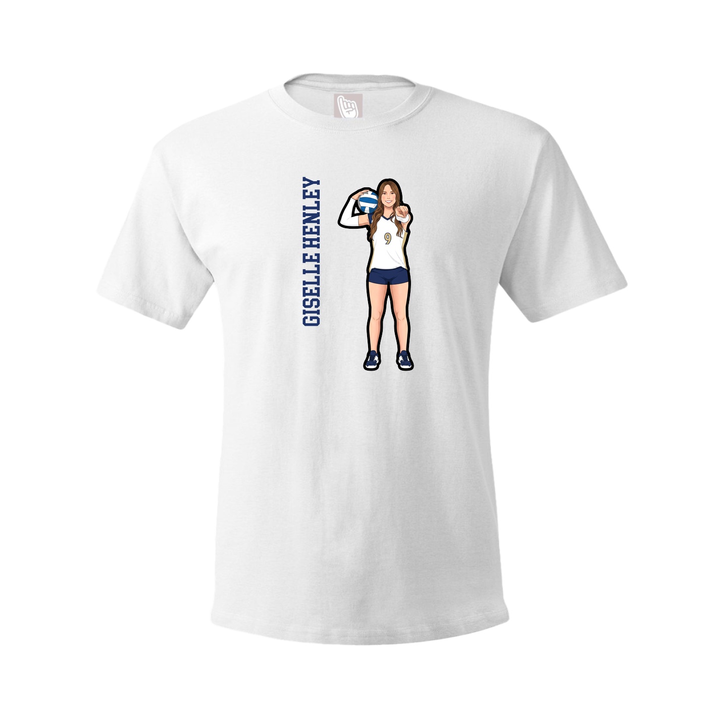 Tee — Name Vertical in White