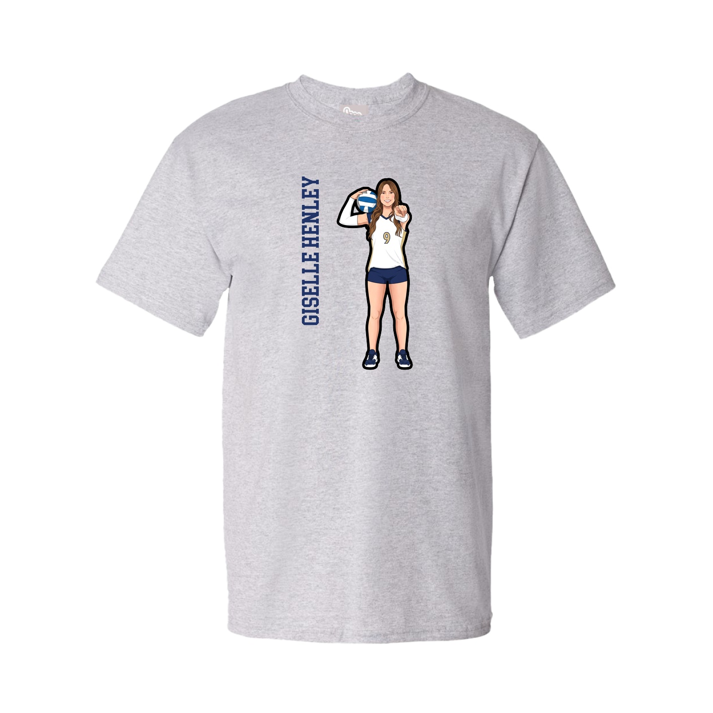 Youth Tee — Name Vertical in Grey