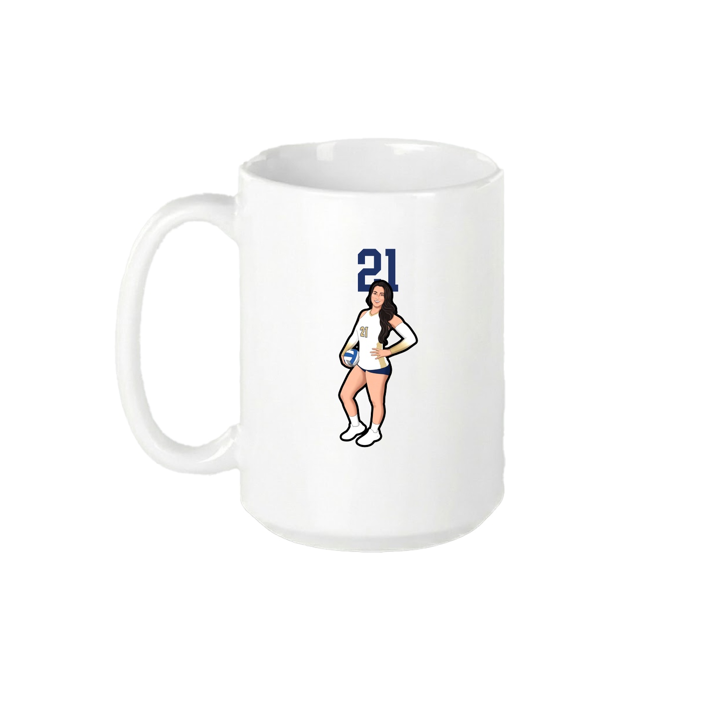 15oz Coffee Mug — Number Top in White
