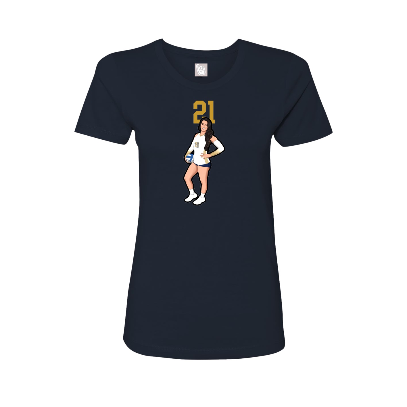 Womens Tee — Number Top in Navy