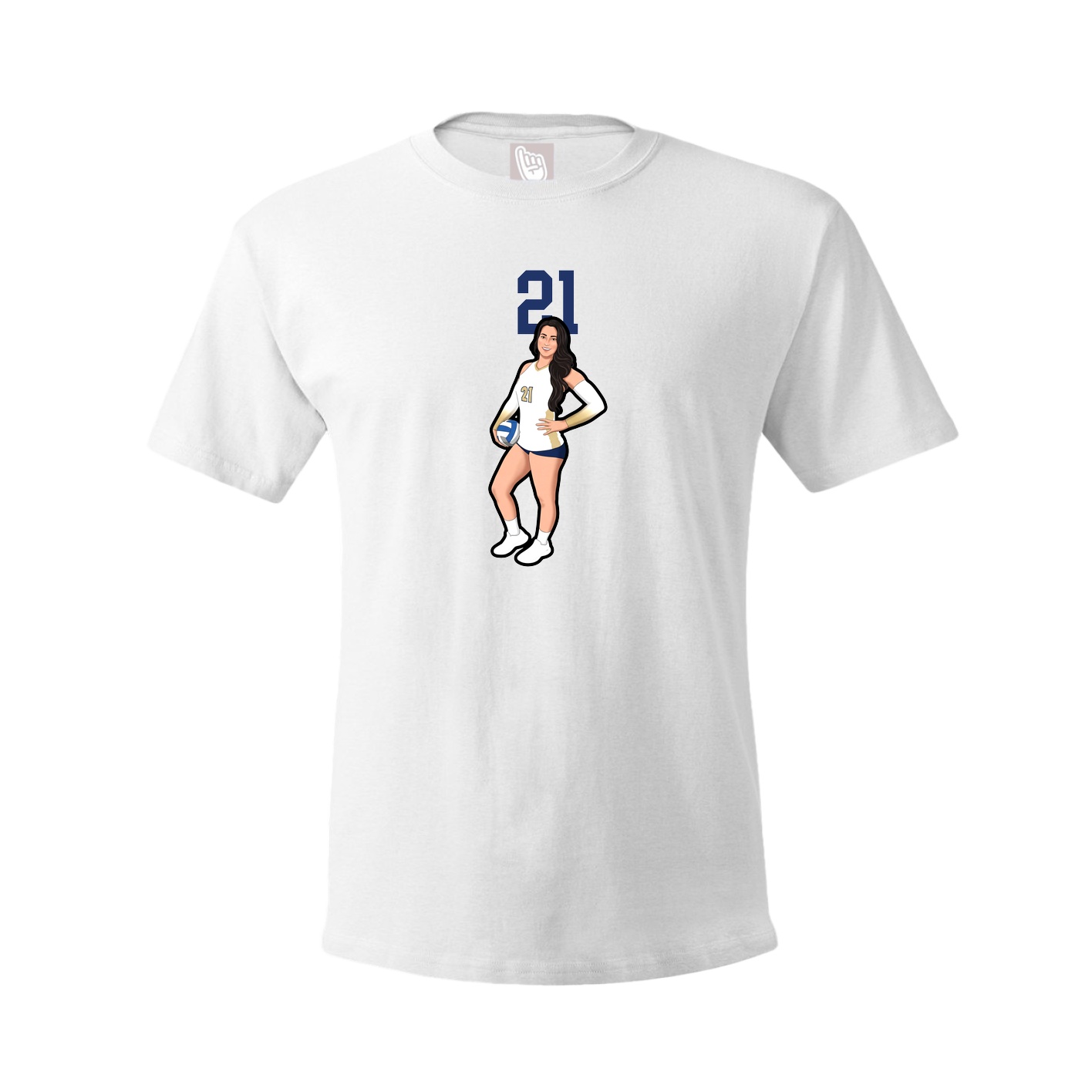 Youth Tee — Number Top in White