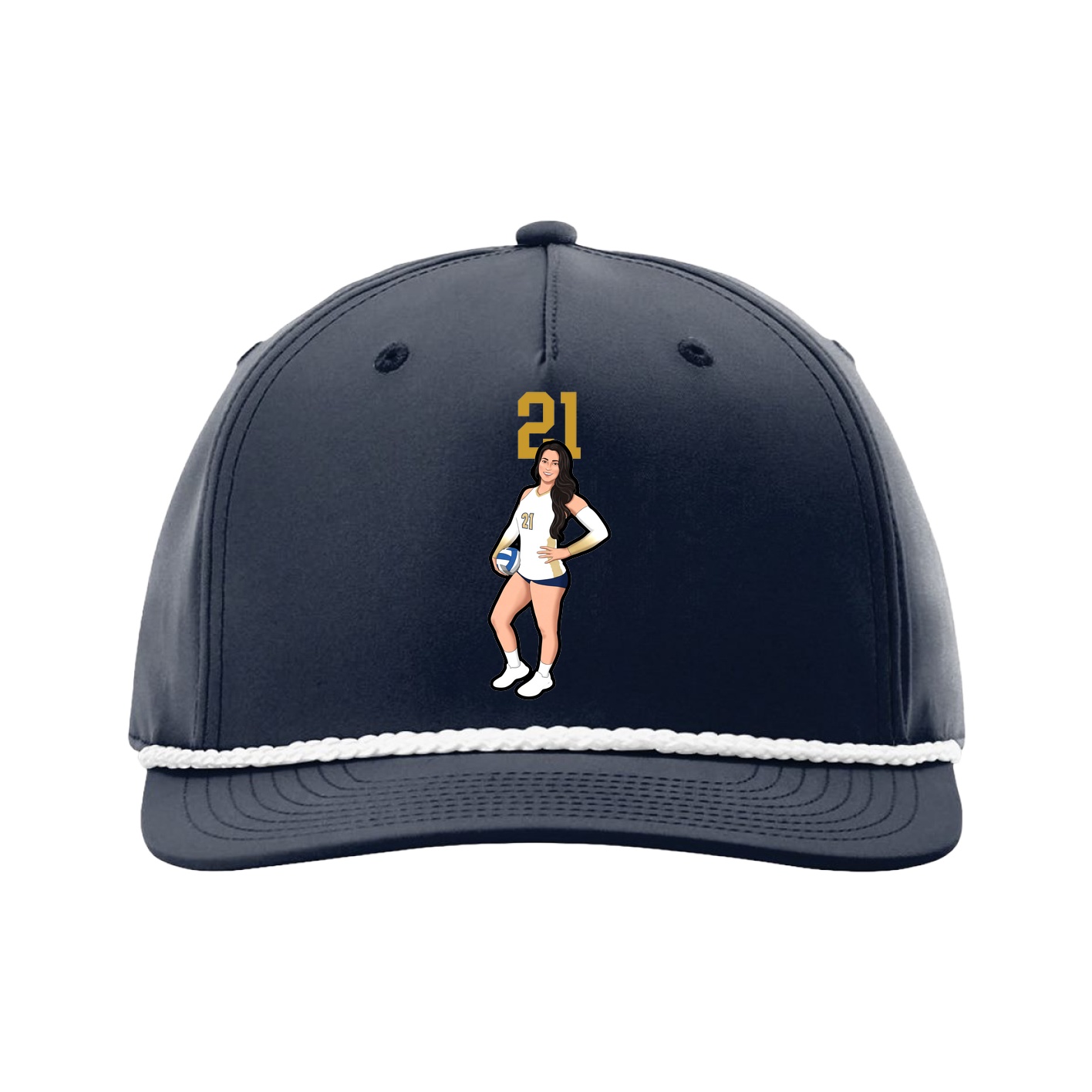 Five-Panel Classic Rope Cap — Number Top in Navy