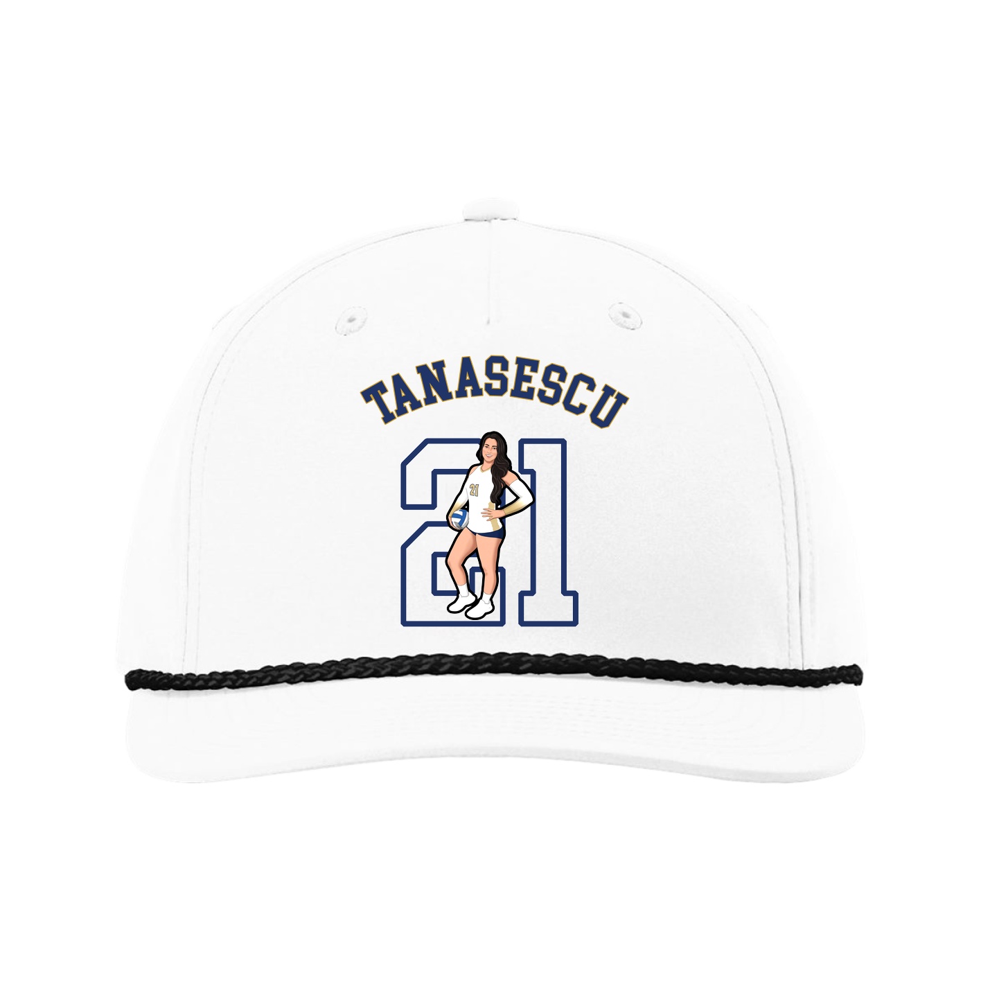 Five-Panel Classic Rope Cap — Shirsey Arch in White