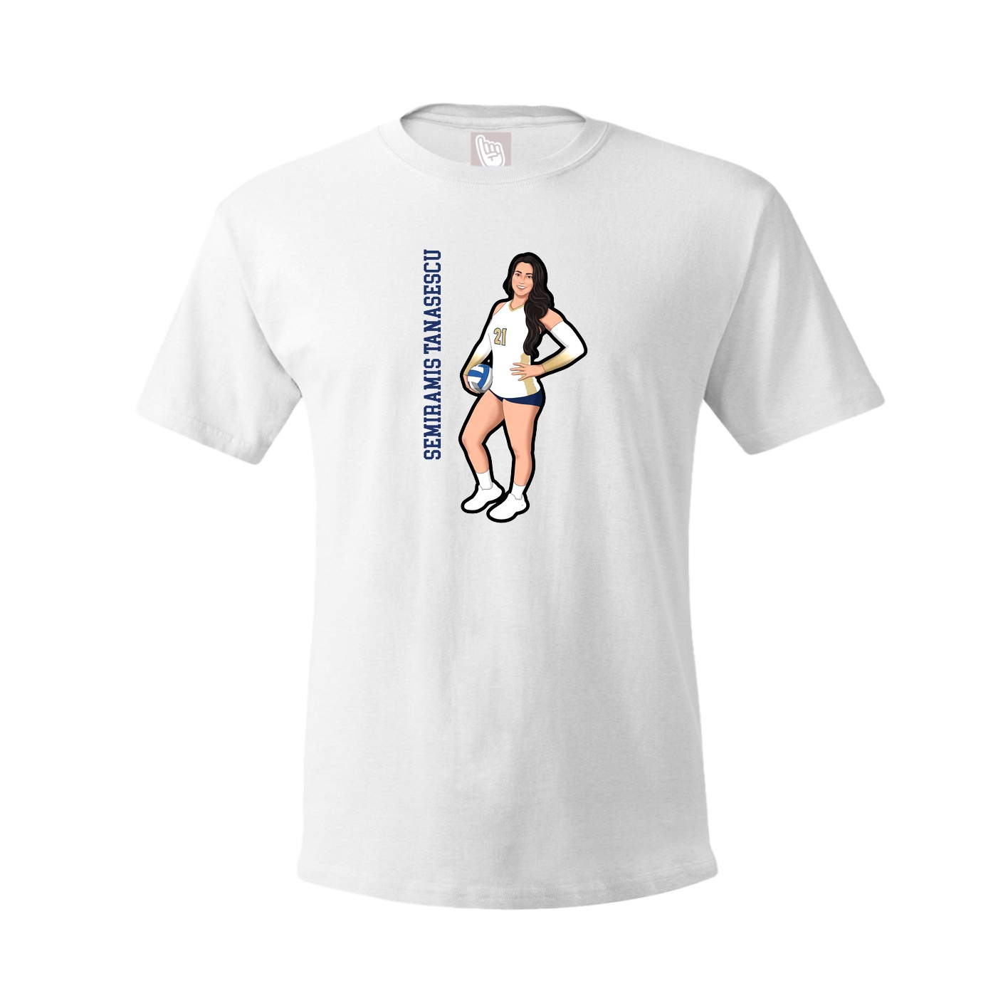 Youth Tee — Name Vertical in White