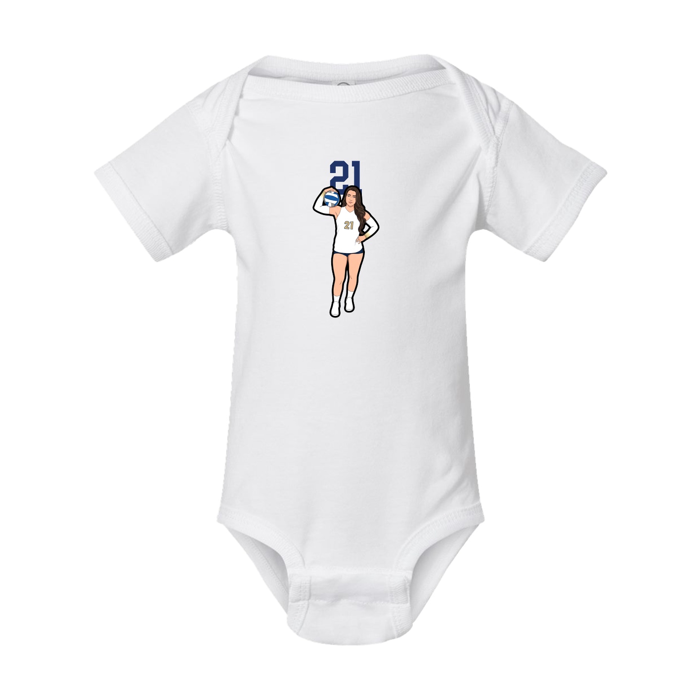 Baby Onesie — Number Top in White