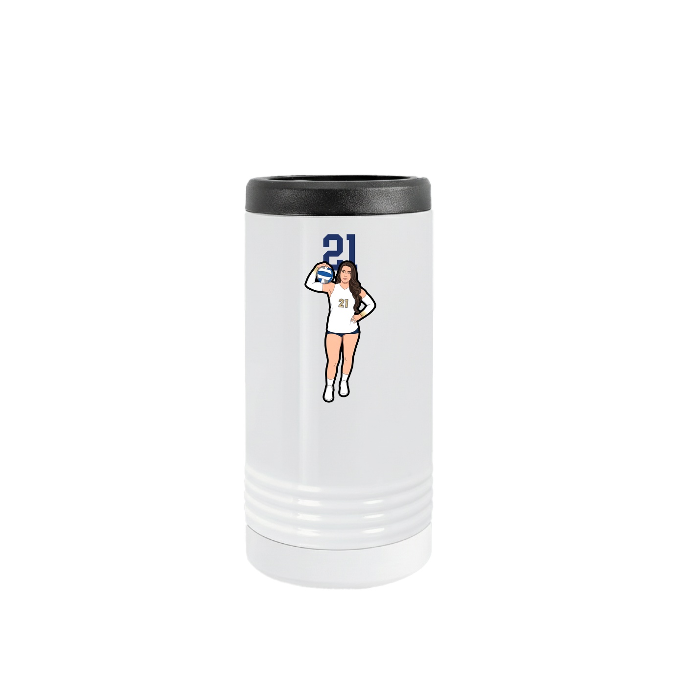 Slim Beverage Holder — Number Top in White