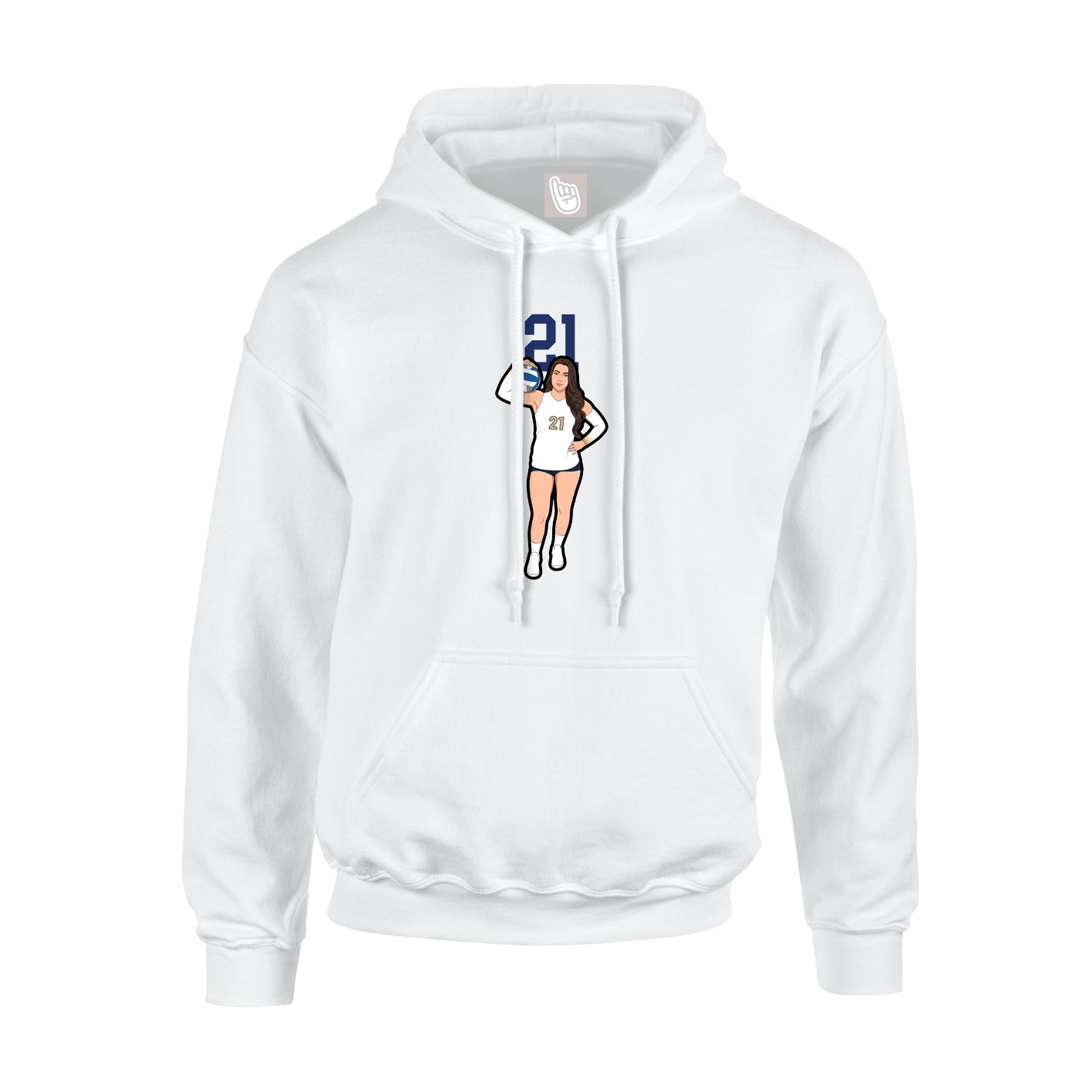 Hoodie — Number Top in White