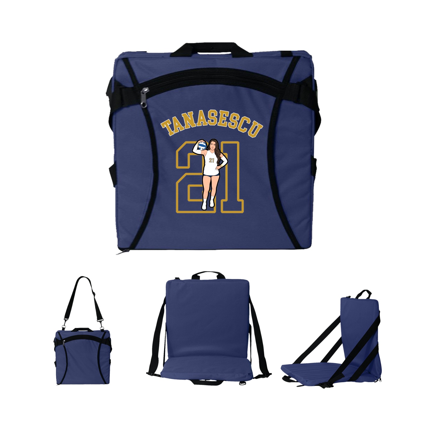 Folding Stadium Seat — Shirsey Arch in Navy