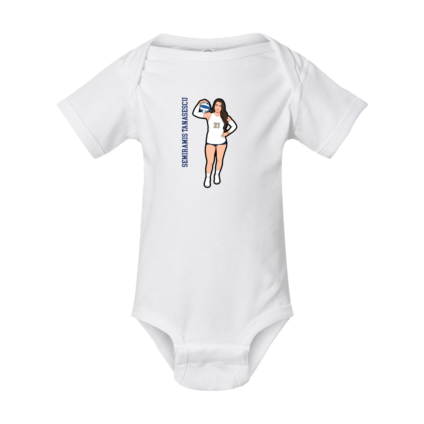 Baby Onesie — Name Vertical in White
