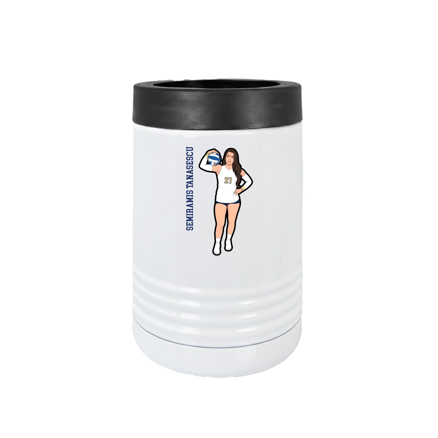 Beverage Holder — Name Vertical in White