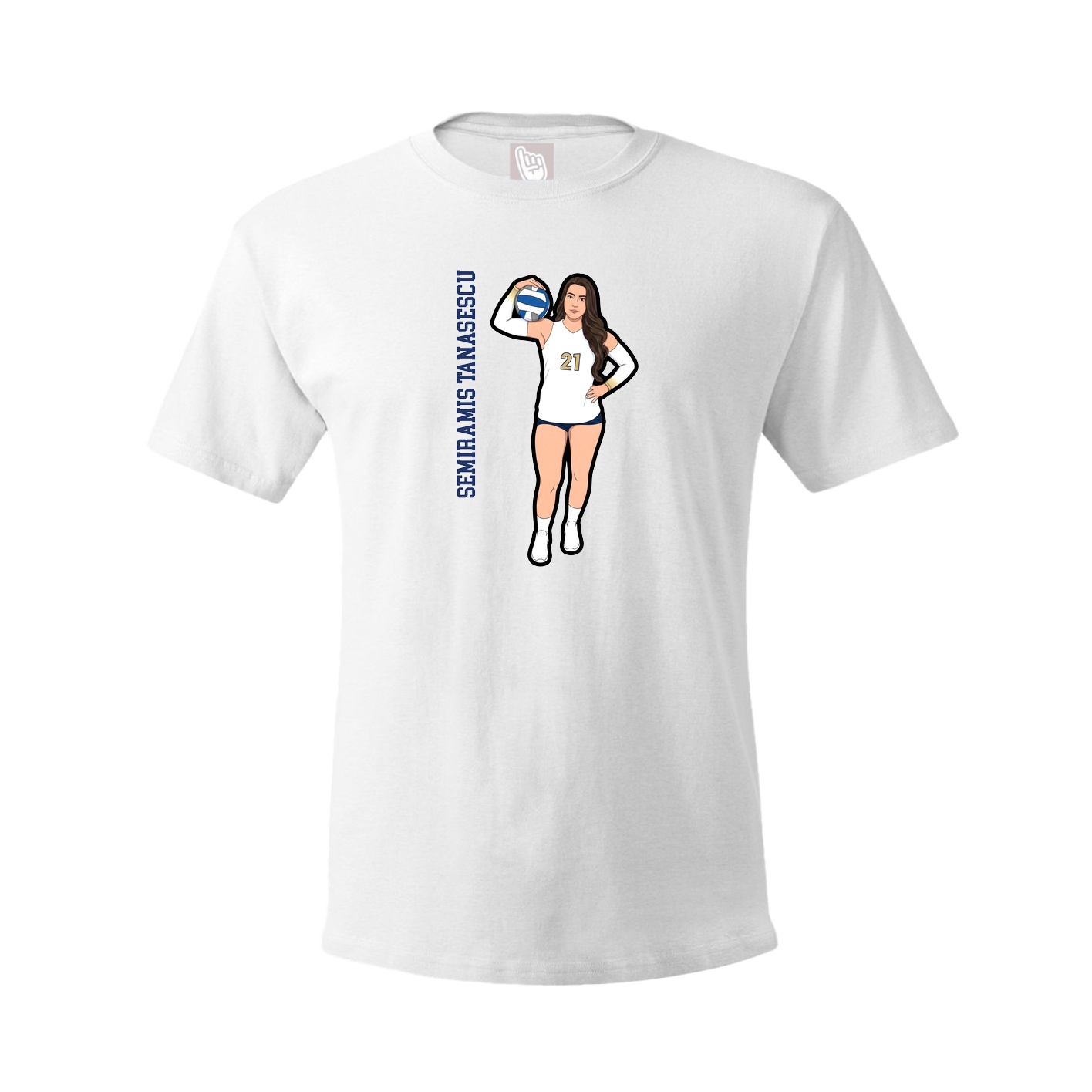 Youth Tee — Name Vertical in White