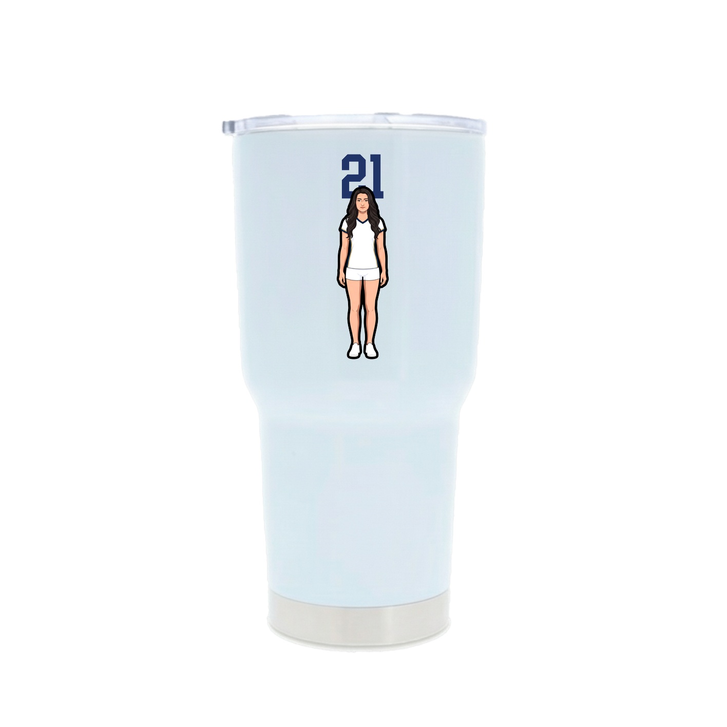 30oz Stainless Steel Tumbler — Number Top in White