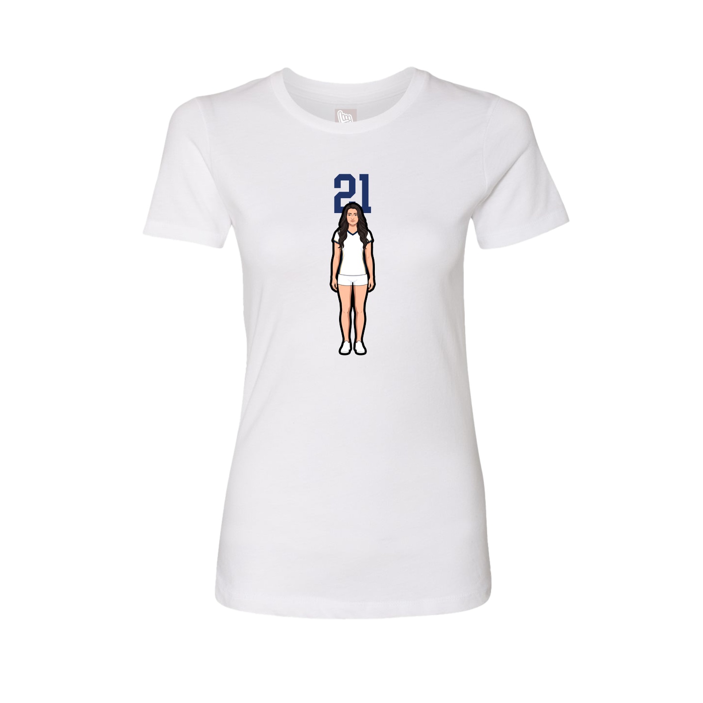 Womens Tee — Number Top in White