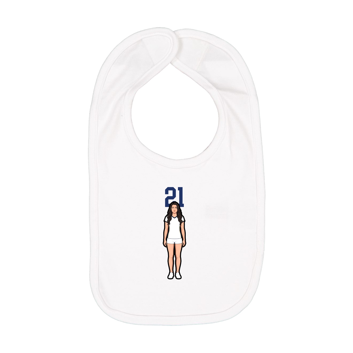Infant Bib — Number Top in White