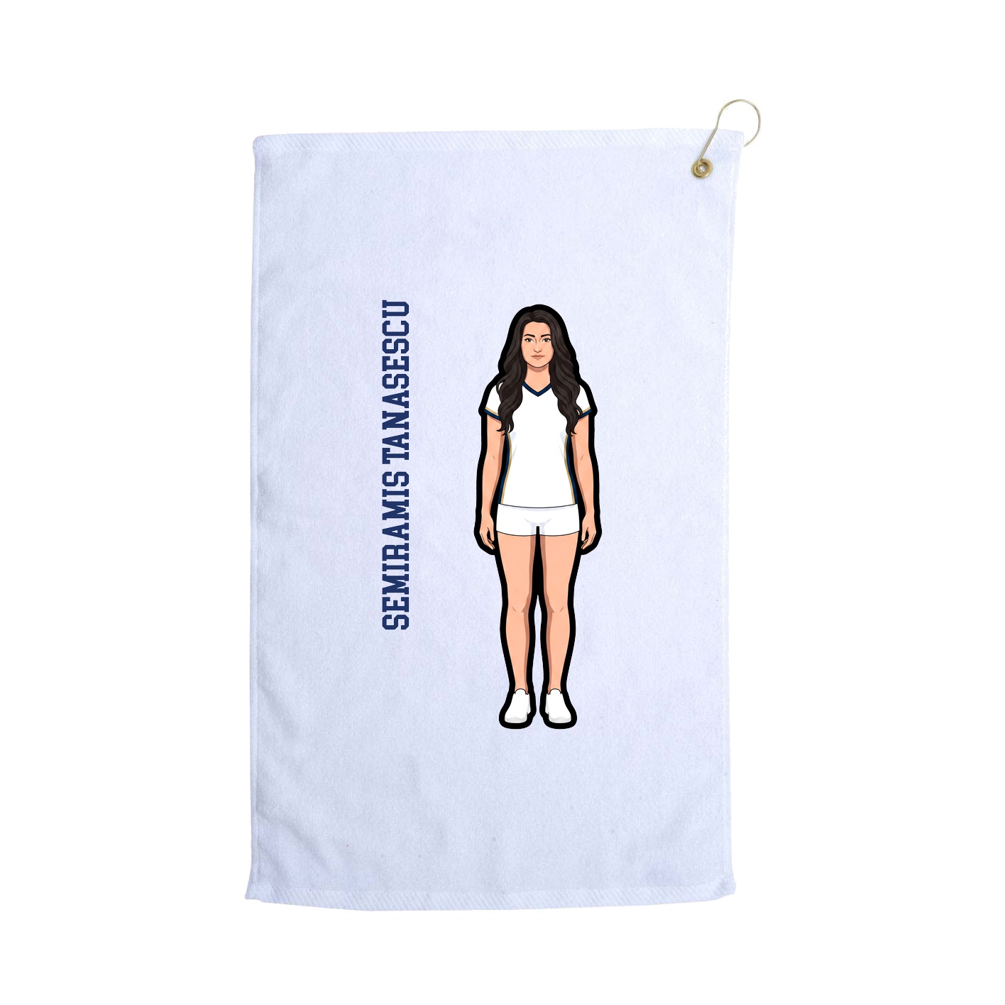 Golf Towel — Name Vertical in White