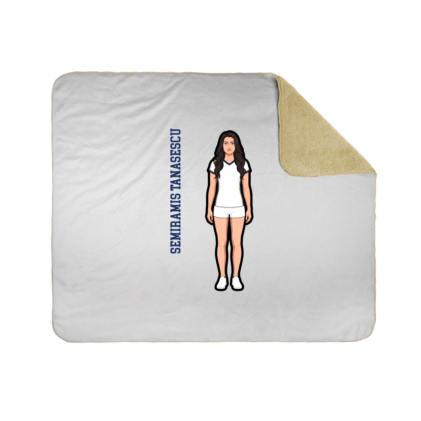 Throw Blanket — Name Vertical in White