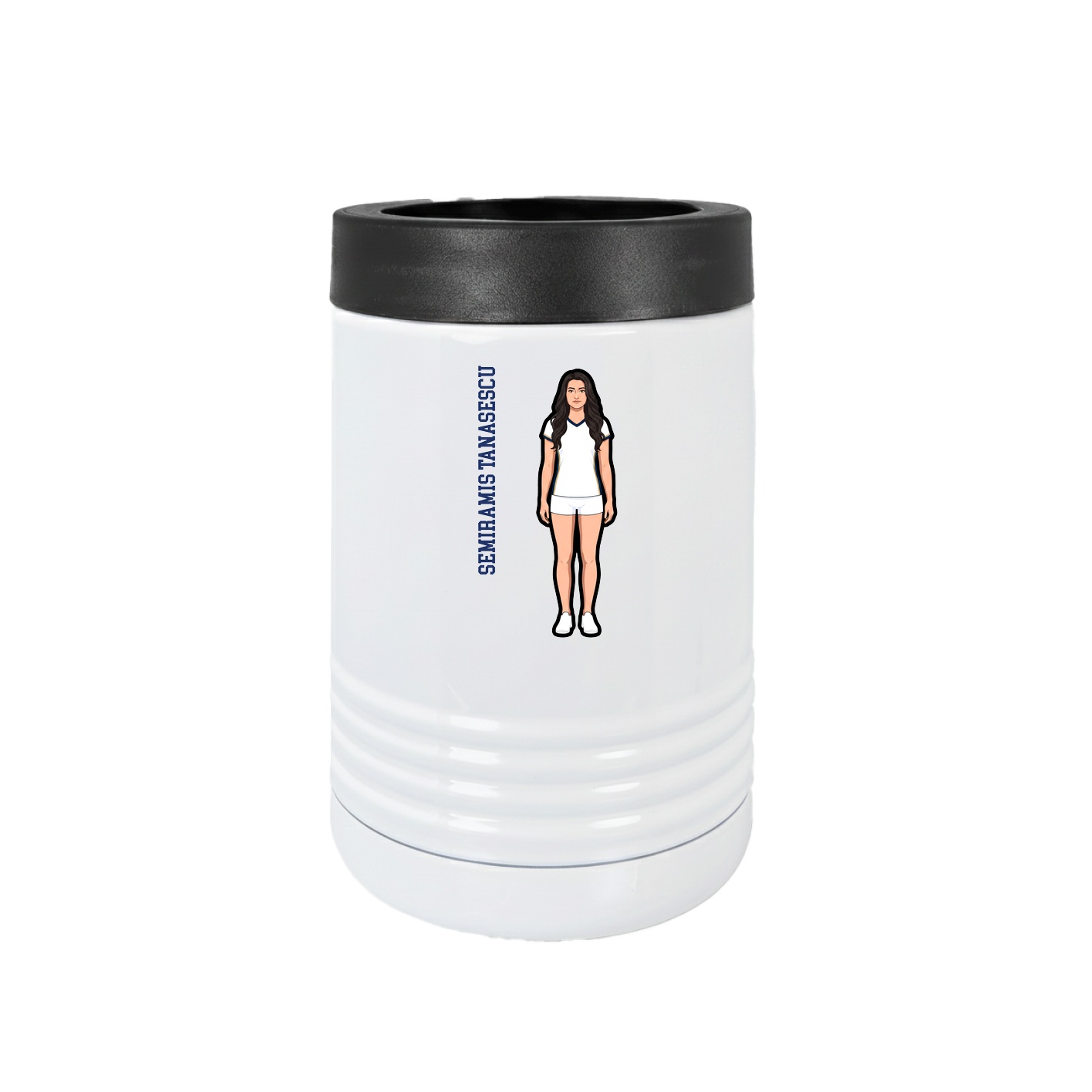 Beverage Holder — Name Vertical in White