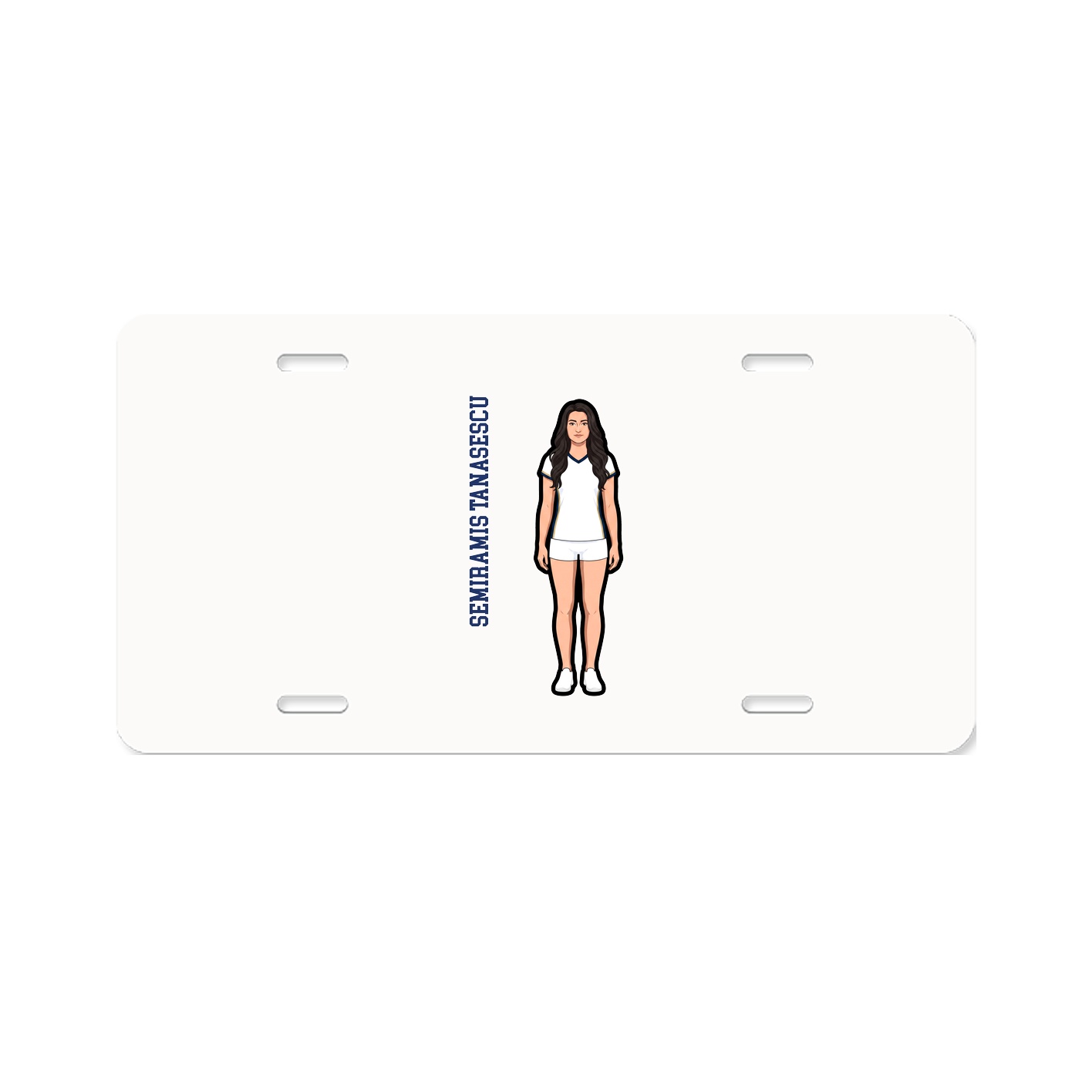 License Plate — Name Vertical in Classic