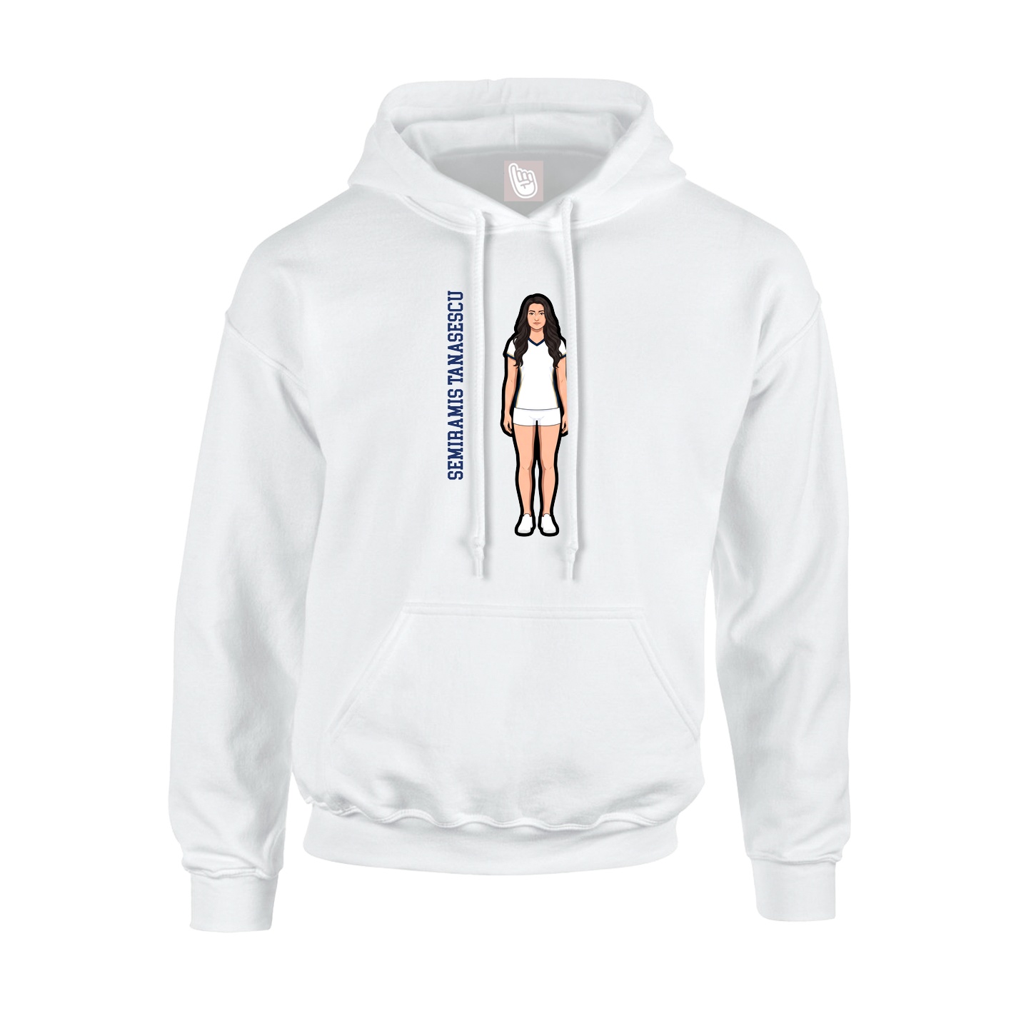 Youth Hoodie — Name Vertical in White