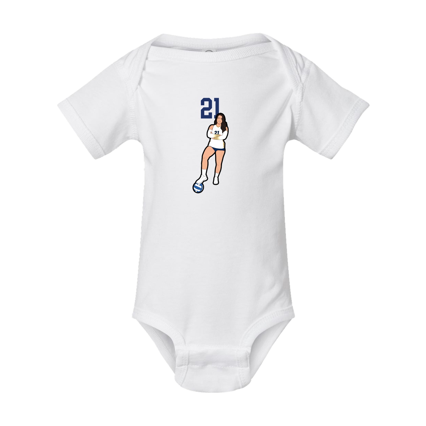 Baby Onesie — Number Top in White