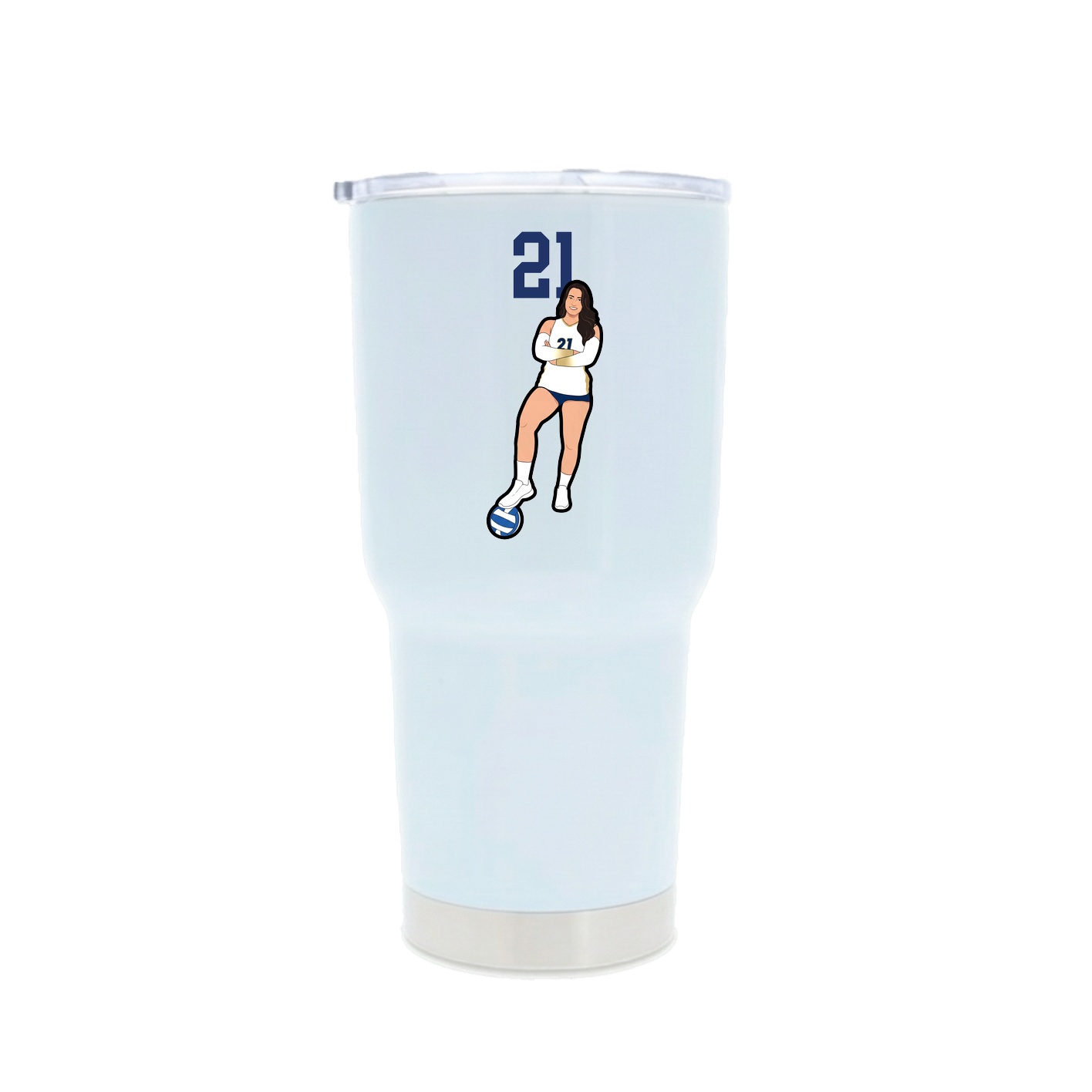 30oz Stainless Steel Tumbler — Number Top in White