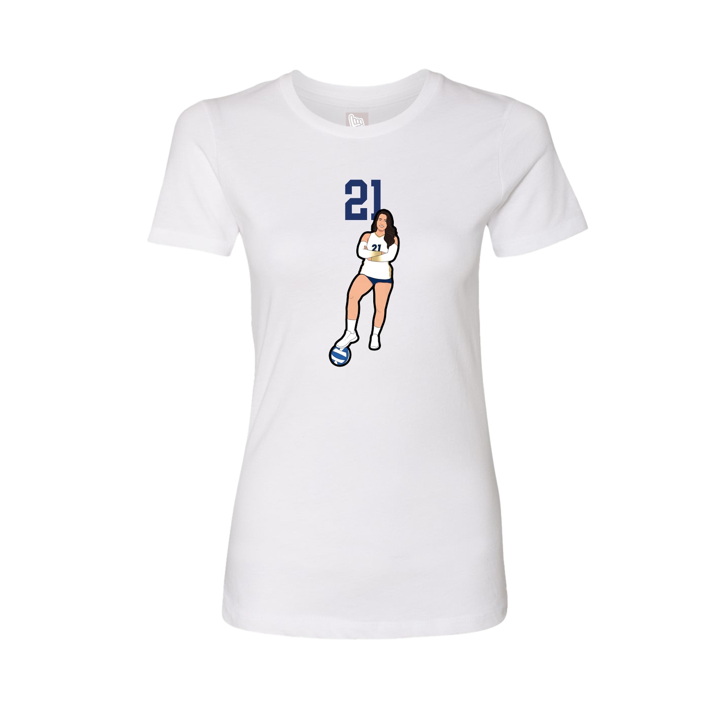 Womens Tee — Number Top in White