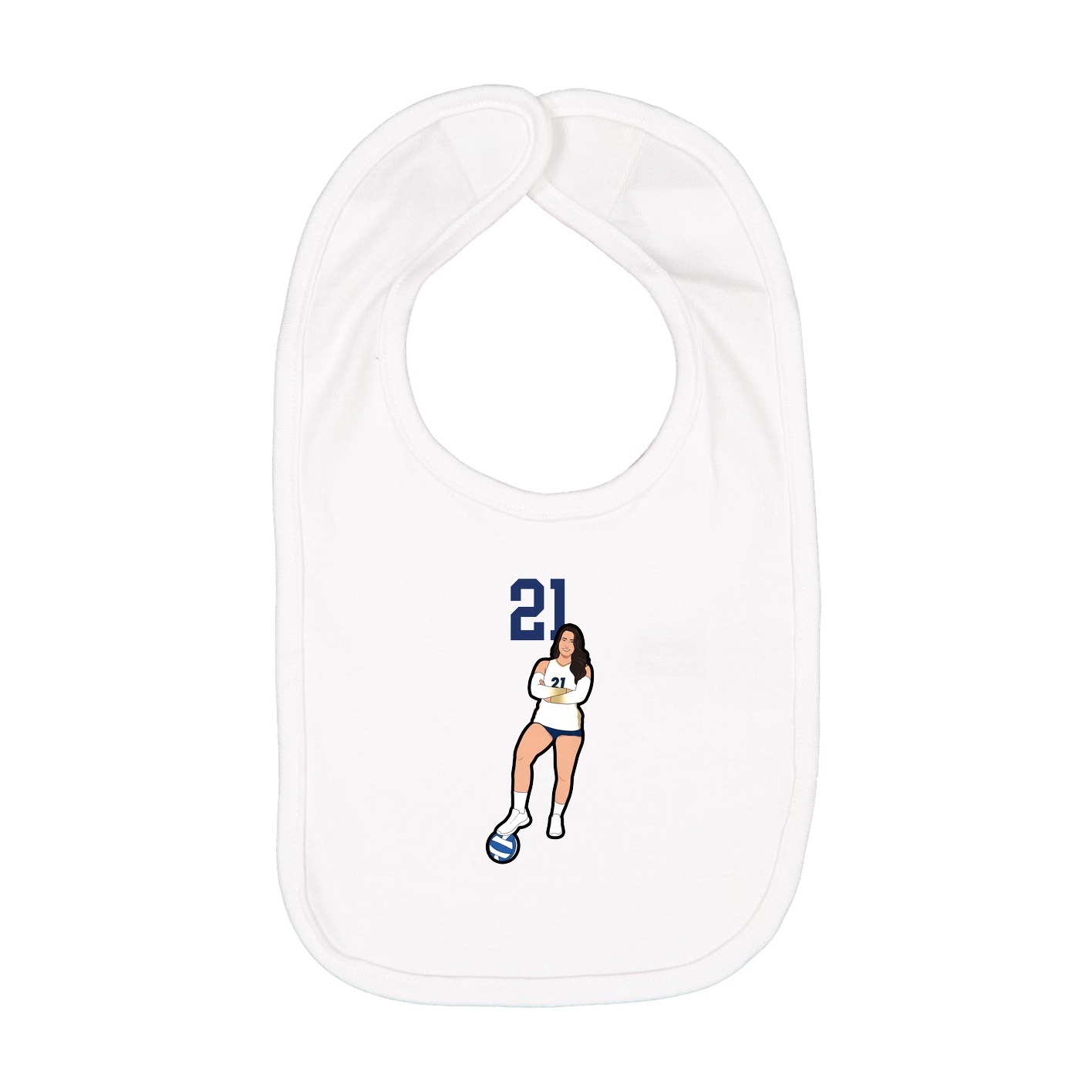 Infant Bib — Number Top in White