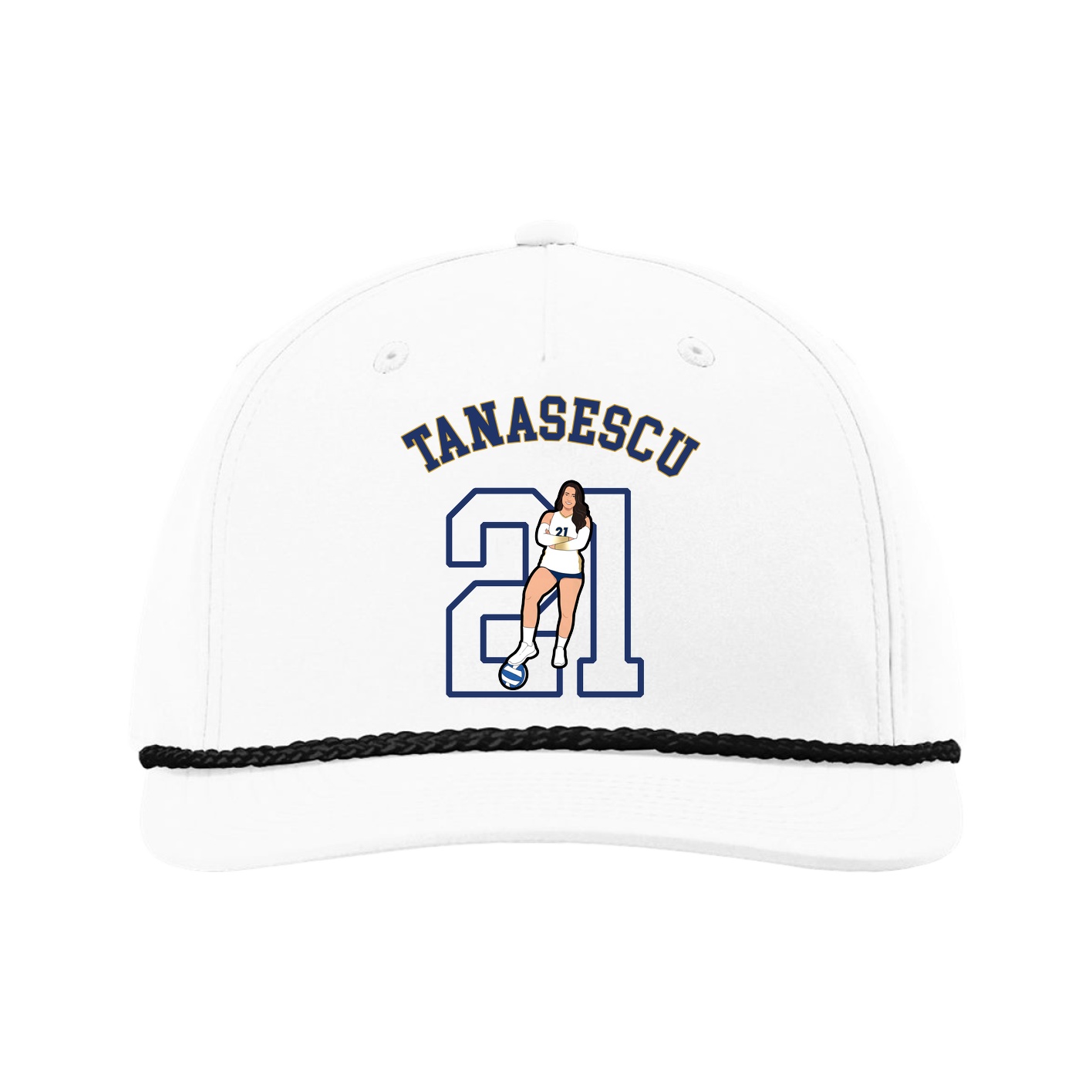 Five-Panel Classic Rope Cap — Shirsey Arch in White